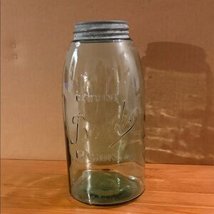 Vintage Boyds Mason Jar with lid aqua